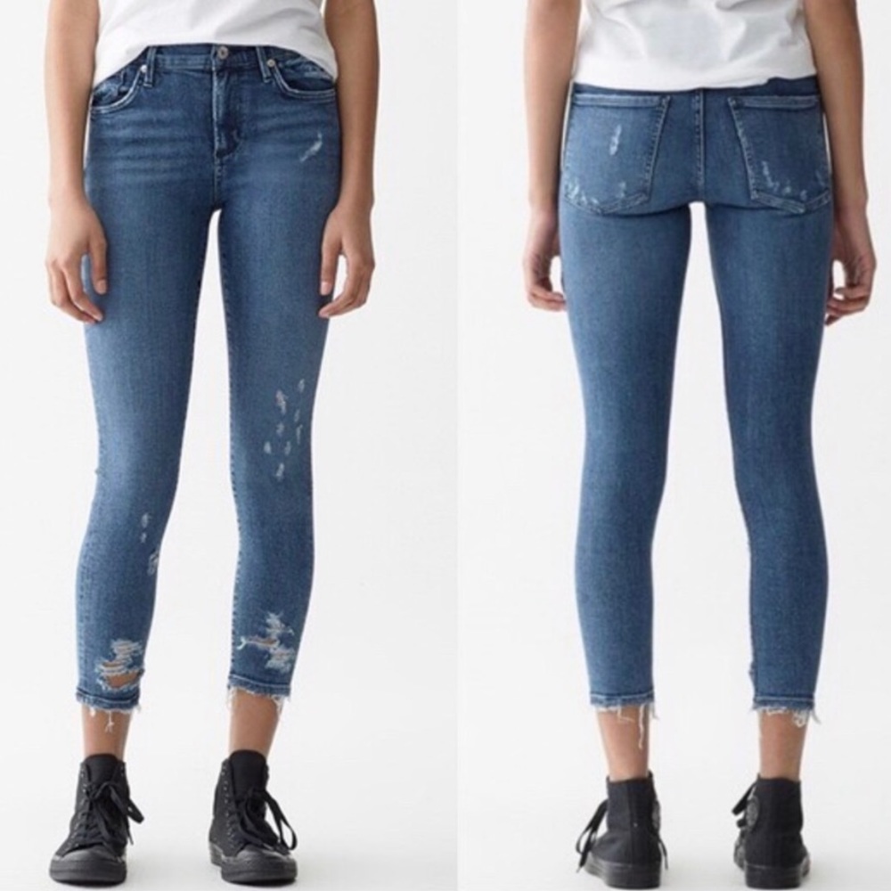 AGOLDE Distressed Cropped Skinny Jeans
